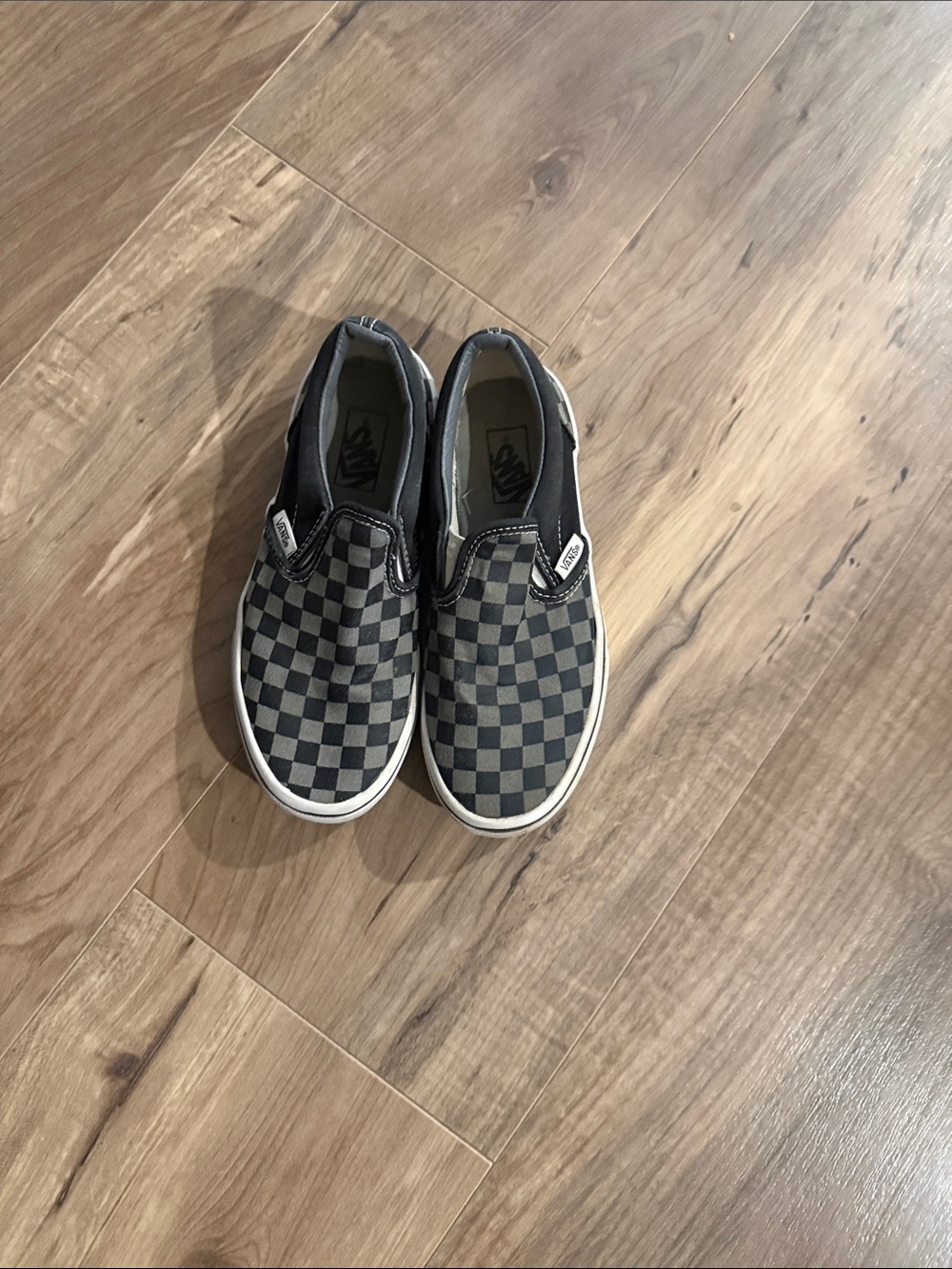 Vans Kids Slip-On Checkerboard in Black and Gray
